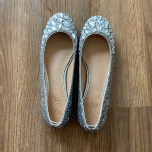 Silver Rhinestone glitter flats